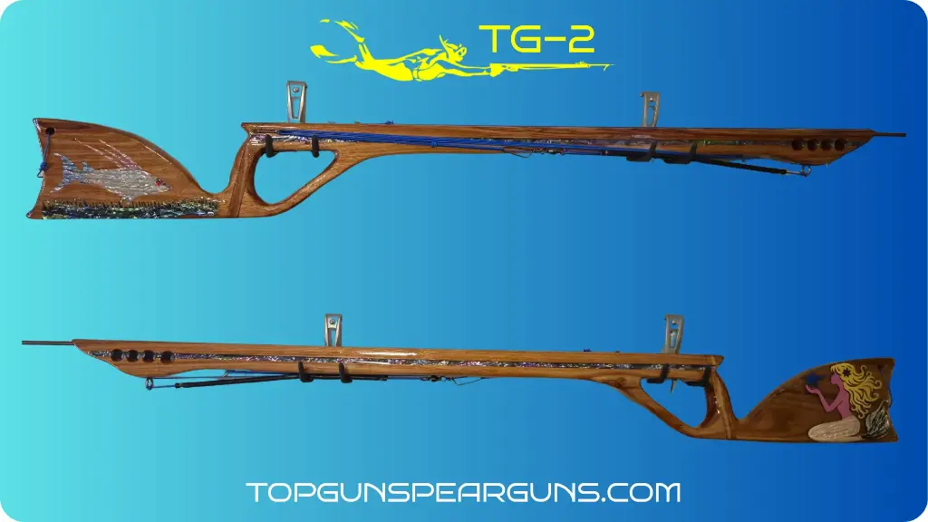 Topgun Speargun Exotic Canary wood with New Zealand abalone.webp