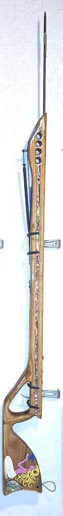 Topgun Speargun Exotic Canary wood with New Zealand abalone.webp