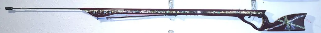 Topgun Speargun Exotic Wood Purple Heart has abalone inlay on both sides